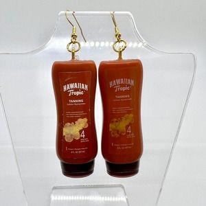 Hawaiian Tropic Earrings - Sun Tanning Lotion Earrings - Mini Brands Earrings